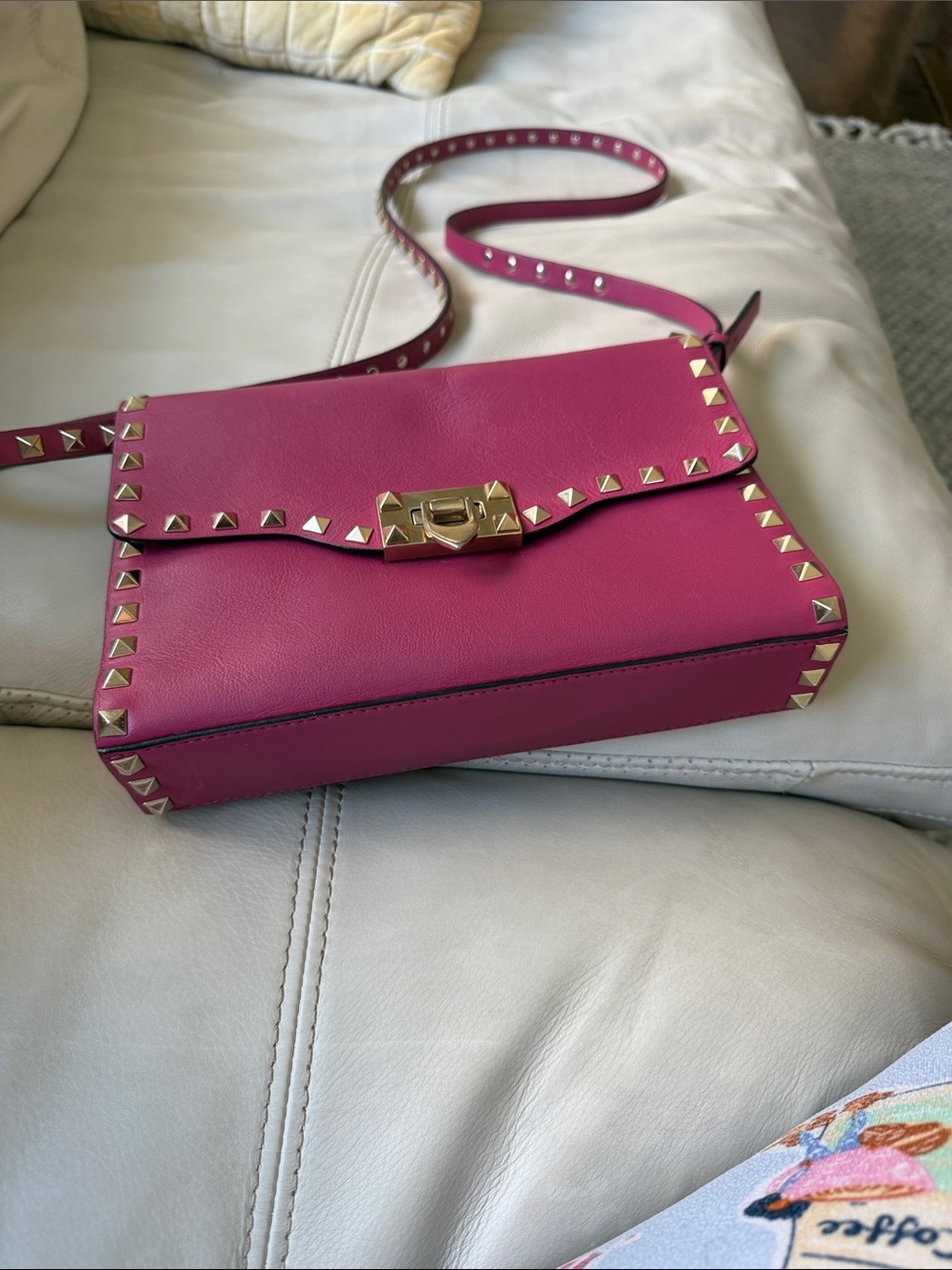 Hot Pink Studded Crossbody Bag
